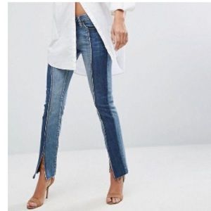 Two tone skinny jeans